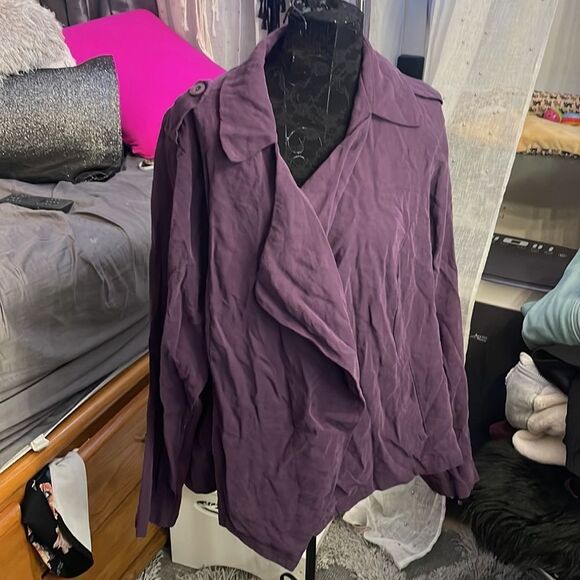 Torrid plus 3 puple y2k fashion moto swing ponte jacket vintage y2k blazer - Picture 3 of 6